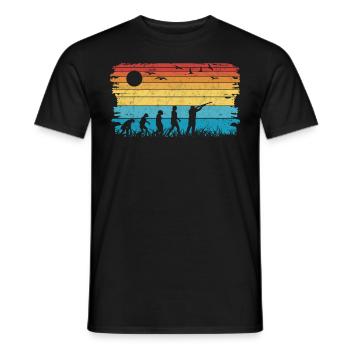 Clay Pigeon Shooting Evolution - Men's T-Shirt - black - Front - AI Model Male 178 light (178cm)