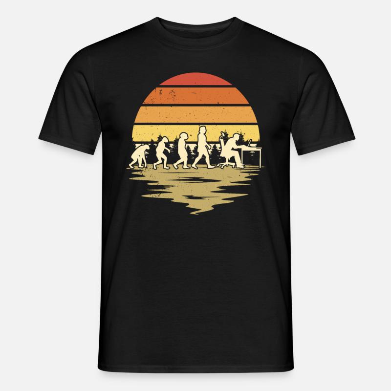 Informatiker Evolution Programmierer Nerd - Männer T-Shirt - Schwarz