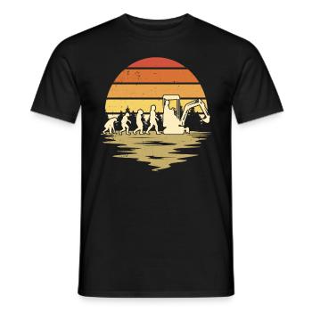 Bagger Evolution Baggerführer Baggerfahrer - Männer T-Shirt - Schwarz - Vorne - AI Model Male 178 light (178cm)