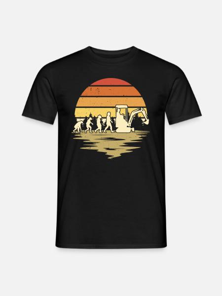 Bagger Evolution Baggerführer Baggerfahrer - Männer T-Shirt - Schwarz