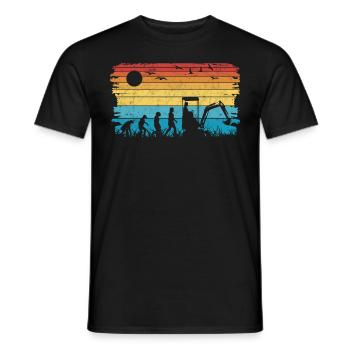 Bagger Evolution Baggerführer Baggerfahrer - Männer T-Shirt - Schwarz - Vorne - AI Model Male 178 light (178cm)