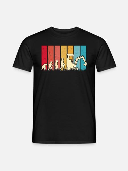 Bagger Evolution Baggerführer Baggerfahrer - Männer T-Shirt - Schwarz