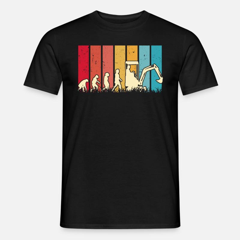 Bagger Evolution Baggerführer Baggerfahrer - Männer T-Shirt - Schwarz