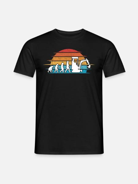 Bagger Evolution Baggerführer Baggerfahrer - Männer T-Shirt - Schwarz