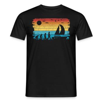 voilier evolution capitaine marin navire - T-shirt homme - noir - Devant - AI Model Male 178 light (178cm)