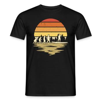 Stand Up Paddle Evolution SUP Board Paddling - Men's T-Shirt - black - Front - AI Model Male 178 light (178cm)