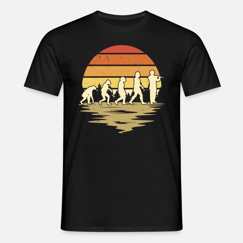 Querflöte Evolution Flöte Flötist - Männer T-Shirt - Schwarz