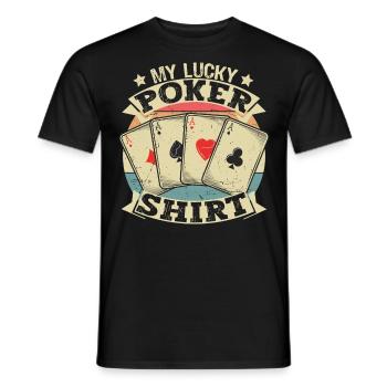 My Lucky Poker Shirt retro lucky Poker Design - Men's T-Shirt - black - Front - AI Model Male 178 light (178cm)