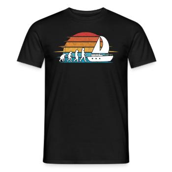 voilier evolution capitaine marin navire - T-shirt homme - noir - Devant - AI Model Male 178 light (178cm)