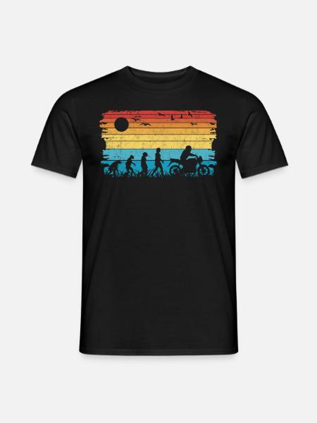 Motorradfahrer Evolution Motorrad Biker - Männer T-Shirt - Schwarz