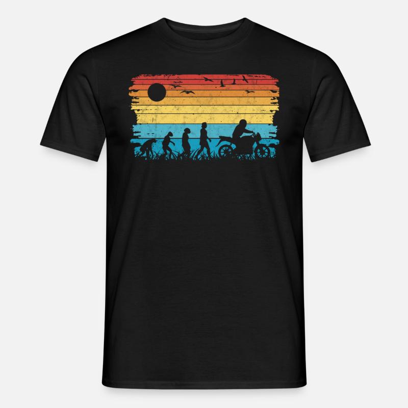 Motorradfahrer Evolution Motorrad Biker - Männer T-Shirt - Schwarz
