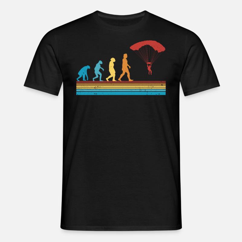 Fallschirmspringer EvolutionFallmschirm Skydive - Männer T-Shirt - Schwarz