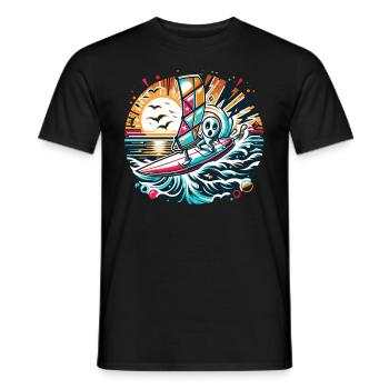 Les surfeurs en action - T-shirt homme - noir - Devant - AI Model Male 178 light (178cm)