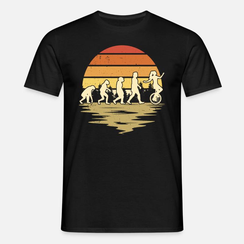 Einrad Evolution Einradfahrer - Männer T-Shirt - Schwarz
