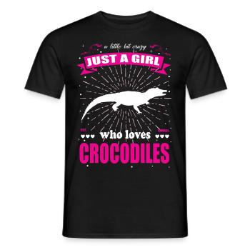 Just a Girl who loves Krokodile Outfit - Männer T-Shirt - Schwarz - Vorne - AI Model Male 178 light (178cm)
