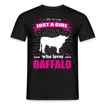 Just a Girl who loves Büffel Outfit - Männer T-Shirt - Schwarz - Vorne - AI Model Male 178 light (178cm)