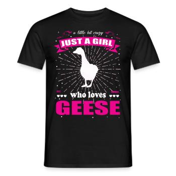 Just a Girl who loves Gänse Outfit - Männer T-Shirt - Schwarz - Vorne - AI Model Male 178 light (178cm)