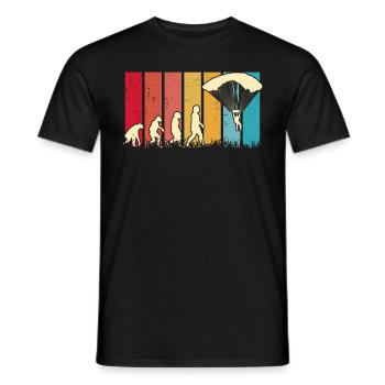 Skydiver EvolutionParachute Skydive - Men's T-Shirt - black - Front - AI Model Male 178 light (178cm)