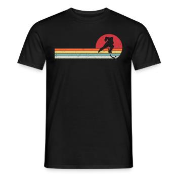 retro hockey sur glace cadeau hockey - T-shirt homme - noir - Devant - AI Model Male 178 light (178cm)