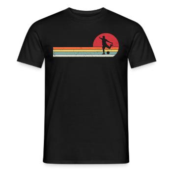 retro joueur de football t-shirt football - T-shirt homme - noir - Devant - AI Model Male 178 light (178cm)