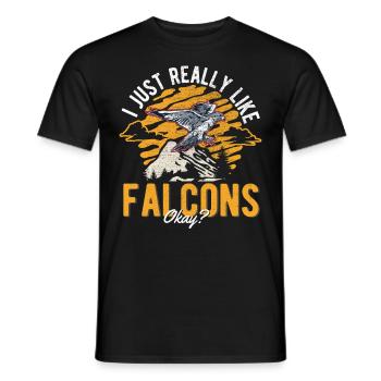 J’aime juste les faucons, les crécerelles, les fauconniers - T-shirt homme - noir - Devant - AI Model Male 178 light (178cm)