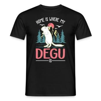 La maison est là où se trouve mon degu, le degu de la forêt - T-shirt homme - noir - Devant - AI Model Male 178 light (178cm)