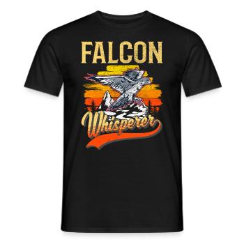 Faucon chuchoteur Fauconnier Fauconnier crécerelle fauconnerie - T-shirt homme - noir - Devant - AI Model Male 178 light (178cm)