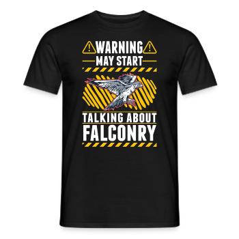 Avertissement Faucon Fauconnier Fauconnerie Crécerelle - T-shirt homme - noir - Devant - AI Model Male 178 light (178cm)