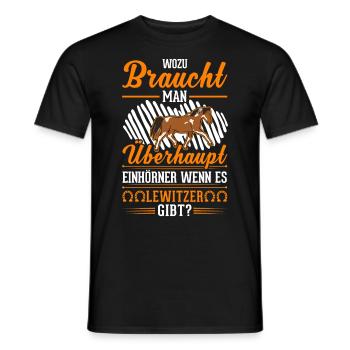 Lewitzer Einhorn Lewitzer Pferd - Männer T-Shirt - Schwarz - Vorne - AI Model Male 178 light (178cm)