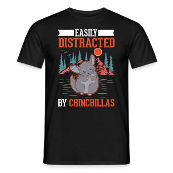 Facilement distrait par les chinchillas - T-shirt homme - noir - Devant - AI Model Male 178 light (178cm)