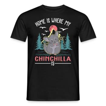 La maison est là où se trouve mon chinchilla - T-shirt homme - noir - Devant - AI Model Male 178 light (178cm)