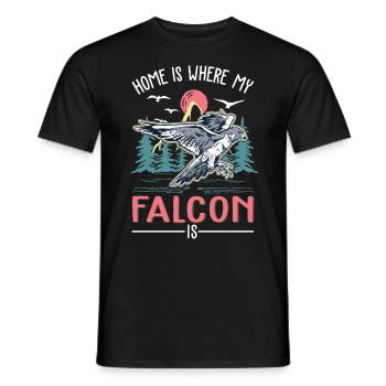 La maison est là où mon faucon est faucon crécerelle - T-shirt homme - noir - Devant - AI Model Male 178 light (178cm)