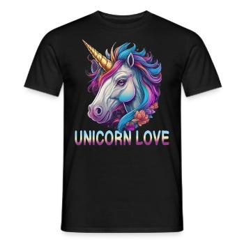 Unicorn Love - Men's T-Shirt - black - Front - AI Model Male 178 light (178cm)