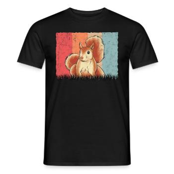 Eichhörnchen Retro Squirrel - Men's T-Shirt - black - Front - AI Model Male 178 light (178cm)
