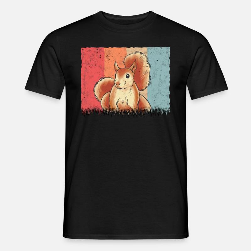Eichhörnchen Retro Squirrel - Männer T-Shirt - Schwarz