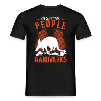 Aardvark Gift Aardvark - Men's T-Shirt - black - Front - AI Model Male 178 light (178cm)