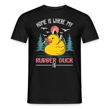 La maison, c’est là où se trouve mon canard en caoutchouc, le canard en caoutchouc - T-shirt homme - noir - Devant - AI Model Male 178 light (178cm)