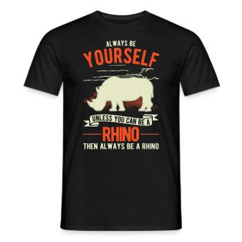 Rhino Rhino Rhinoceros - Men's T-Shirt - black - Front - AI Model Male 178 light (178cm)