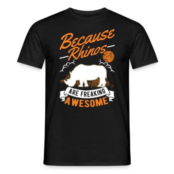Rhino Gift Rhino Rhinos - Men's T-Shirt - black - Front - AI Model Male 178 light (178cm)
