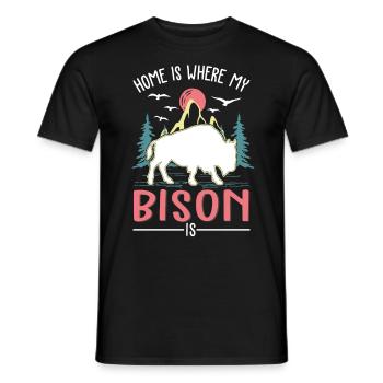 La maison est là où se trouve mon buffle - T-shirt homme - noir - Devant - AI Model Male 178 light (178cm)