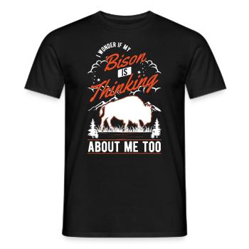Buffalo cadeau Bison Buffallo buffle d’eau - T-shirt homme - noir - Devant - AI Model Male 178 light (178cm)