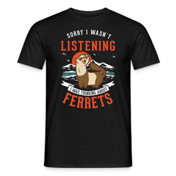 Ferret Lover Ferret Gift - Men's T-Shirt - black - Front - AI Model Male 178 light (178cm)