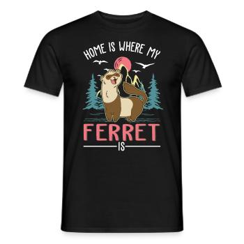 Zuhause ist wo mein Frettchen ist - Männer T-Shirt - Schwarz - Vorne - AI Model Male 178 light (178cm)