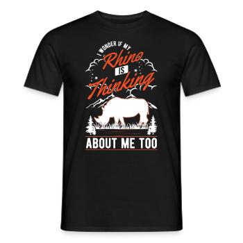 Rhino Gift Rhino Rhinoceros - Men's T-Shirt - black - Front - AI Model Male 178 light (178cm)