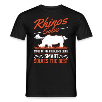 Rhino Gift Rhino Rhinoceros - Men's T-Shirt - black - Front - AI Model Male 178 light (178cm)
