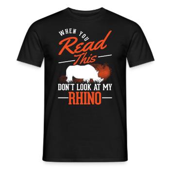 Rhino Gift Rhino Rhinoceros - Men's T-Shirt - black - Front - AI Model Male 178 light (178cm)