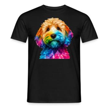 Moderner geometrischer Hundeschnauzen-Cockapoo - Männer T-Shirt - Schwarz - Vorne - AI Model Male 178 light (178cm)