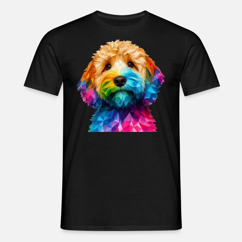 Modern geometric dog's muzzle cockapoo - Men's T-Shirt - black