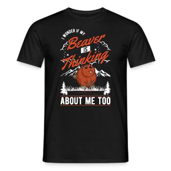 Beaver Gift Beaver Dam Beaver - Men's T-Shirt - black - Front - AI Model Male 178 light (178cm)