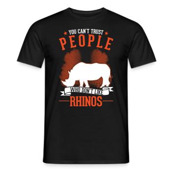 Rhino Gift Rhino Rhinoceros - Men's T-Shirt - black - Front - AI Model Male 178 light (178cm)